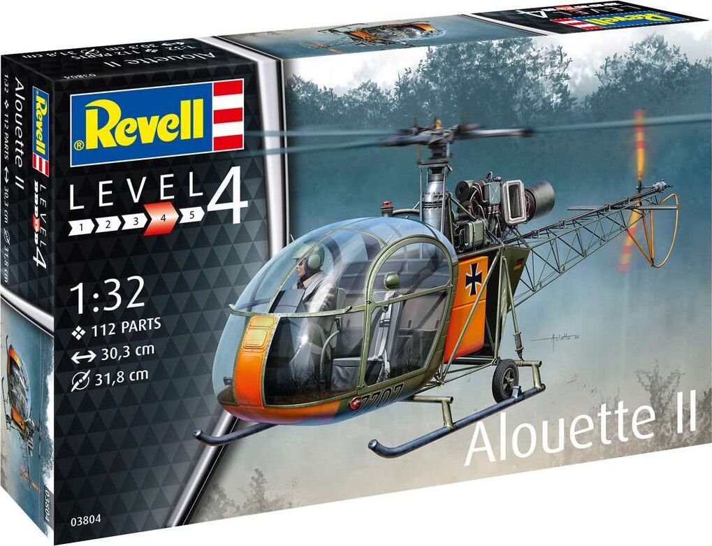 Revell - Alouette Ii Model Helikopter - 1:32 - Level 4 - 03804