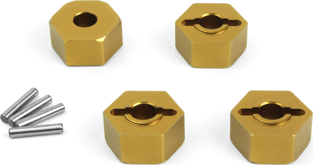 Aluminum 14mm Hex Hub Set (gold/4pcs) - Mv150471 - Maverick Rc