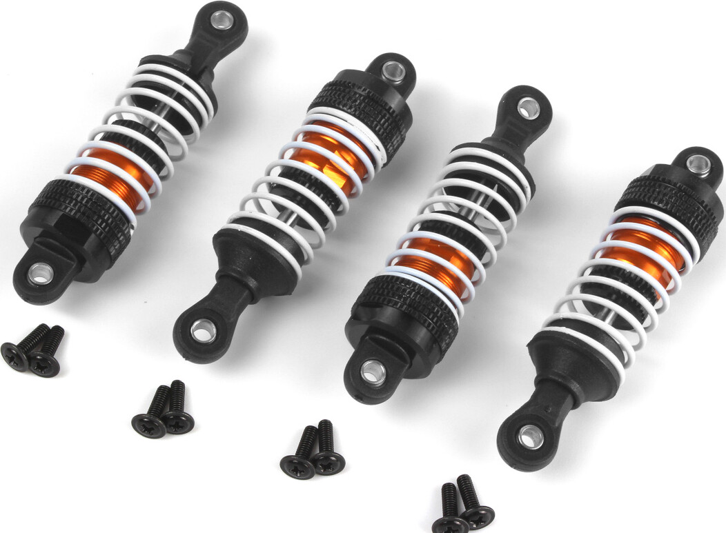 Aluminum Oil-filled Shock Absorber Set Orange/4pc - Mv150557 - Maverick Rc