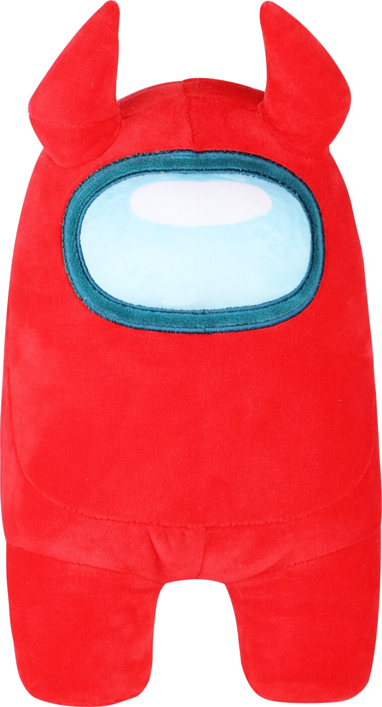Among Us Bamse - Rød Med Horn - 30 Cm