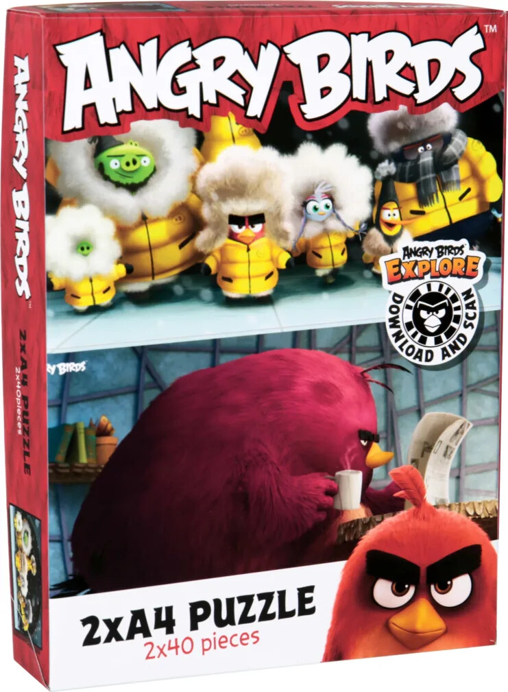 Billede af Clementoni Puslespil - Angry Birds - 2x40 Brikker