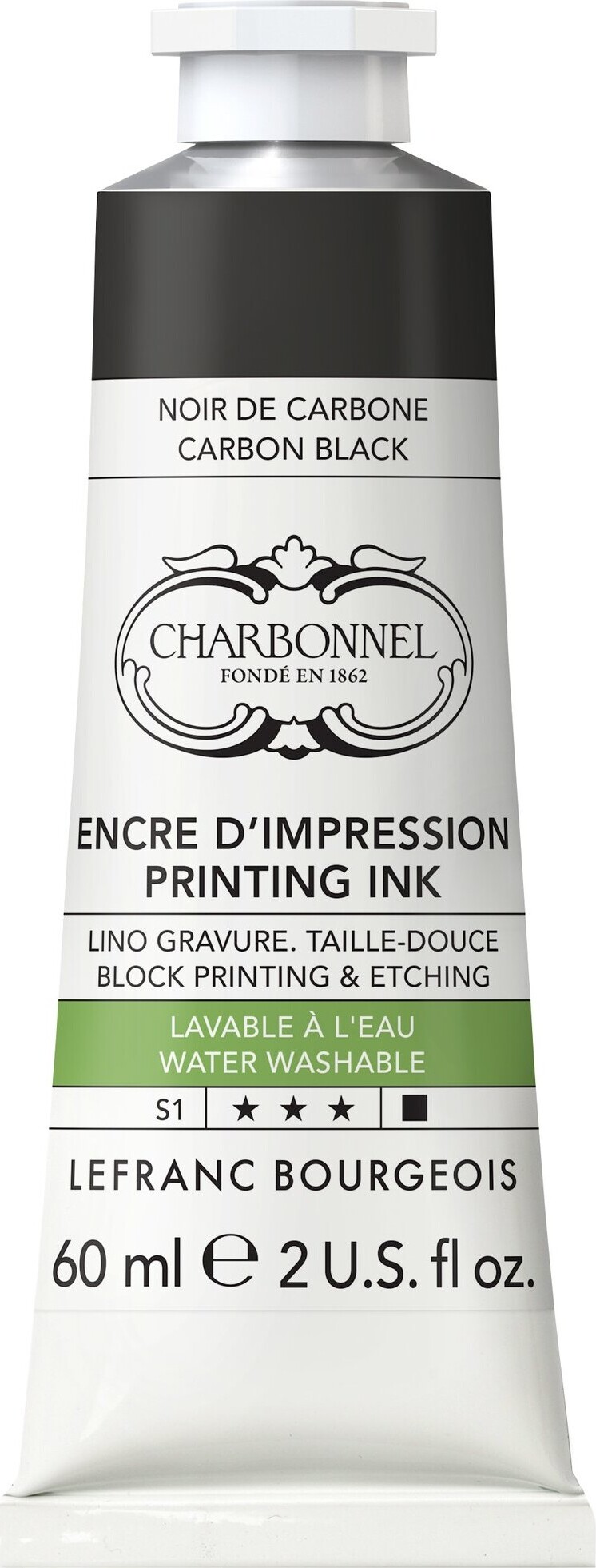 Charbonnel - Printing Ink Blæk - Carbon Black 150 Ml