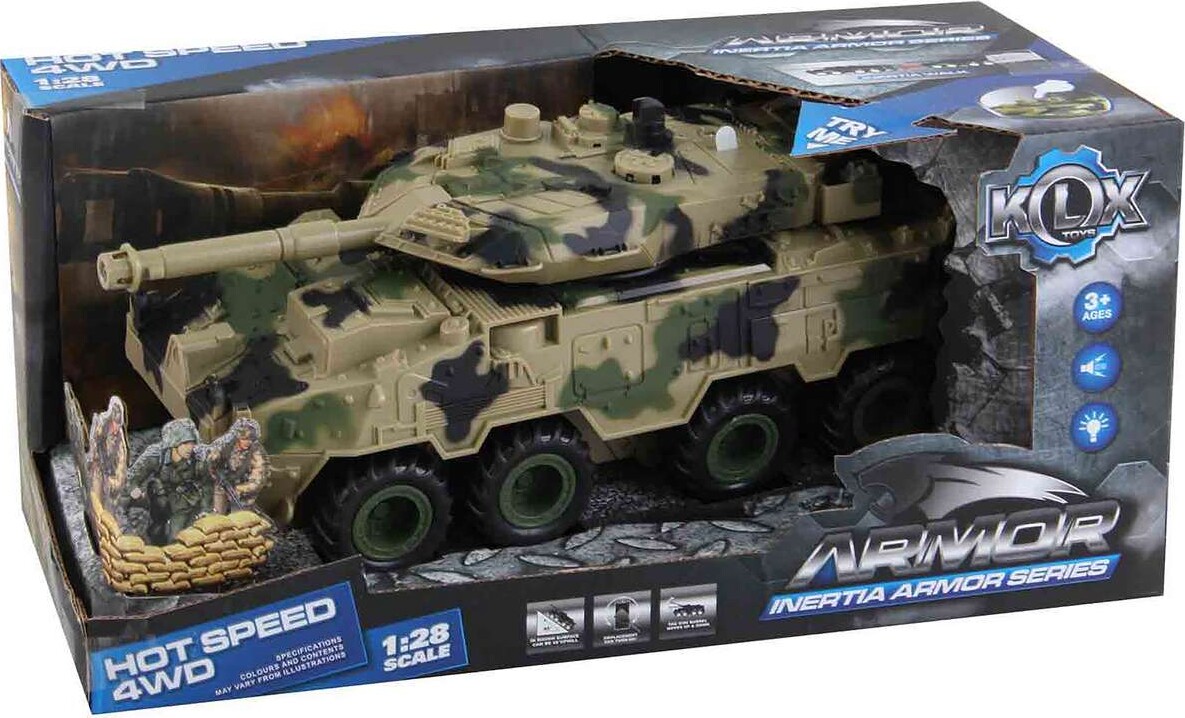 Armored Vehicle W/friction, Light, Sound & Try-me - Klx Toys