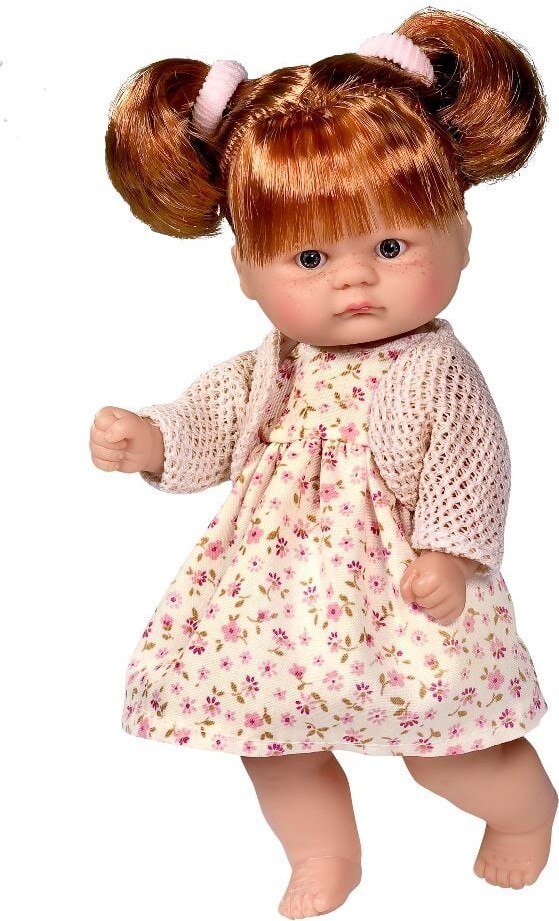Asi - Bambola Rosa Baby Dukke - Pige - Rødbrunt Hår Og Kjole