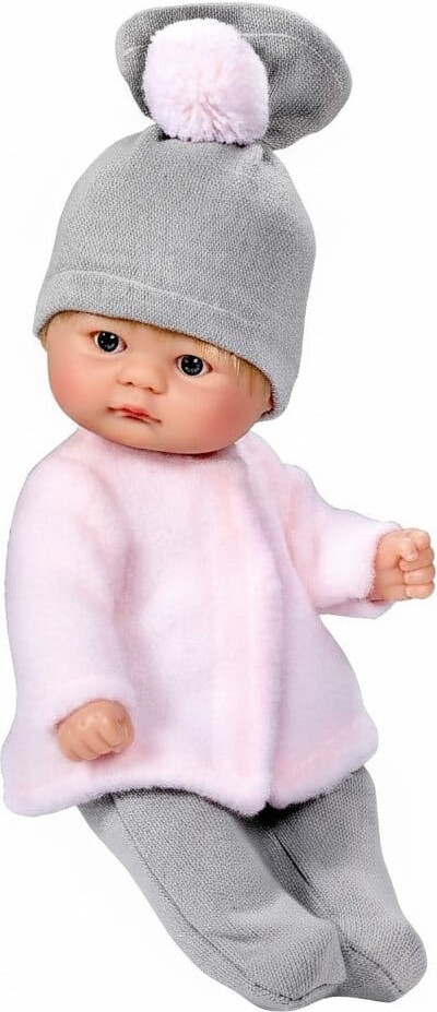 Asi - Bomboncín Baby Dukke - Pige - Blond I Lyserødt Gråt Tøj