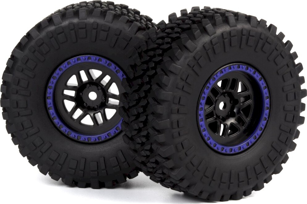 Assembled Wheel & Tyre (blue/2pcs) - Mv150735 - Maverick Rc