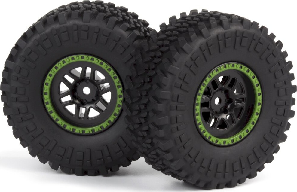 Assembled Wheel & Tyre (green/2pcs) - Mv150736 - Maverick Rc