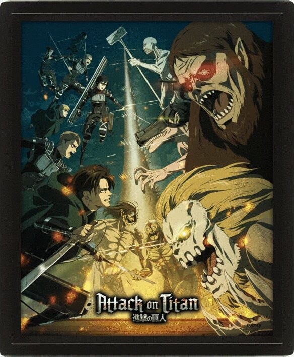 Pyramid - Attack on Titan (Season 4) Framed 3D Lenticular Print - Billede