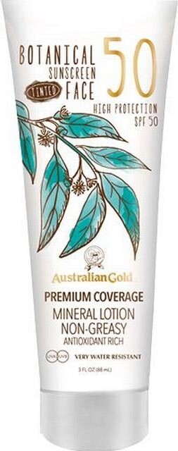 Se Australian Gold - Botanical Sunscreen Tinted Face Spf 50 88 Ml hos Gucca.dk