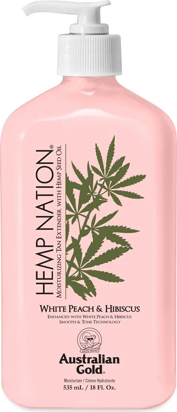 Australian Gold - Hemp Nation White Peach & Hibiscus Tan Extender Body Lotion 535 Ml