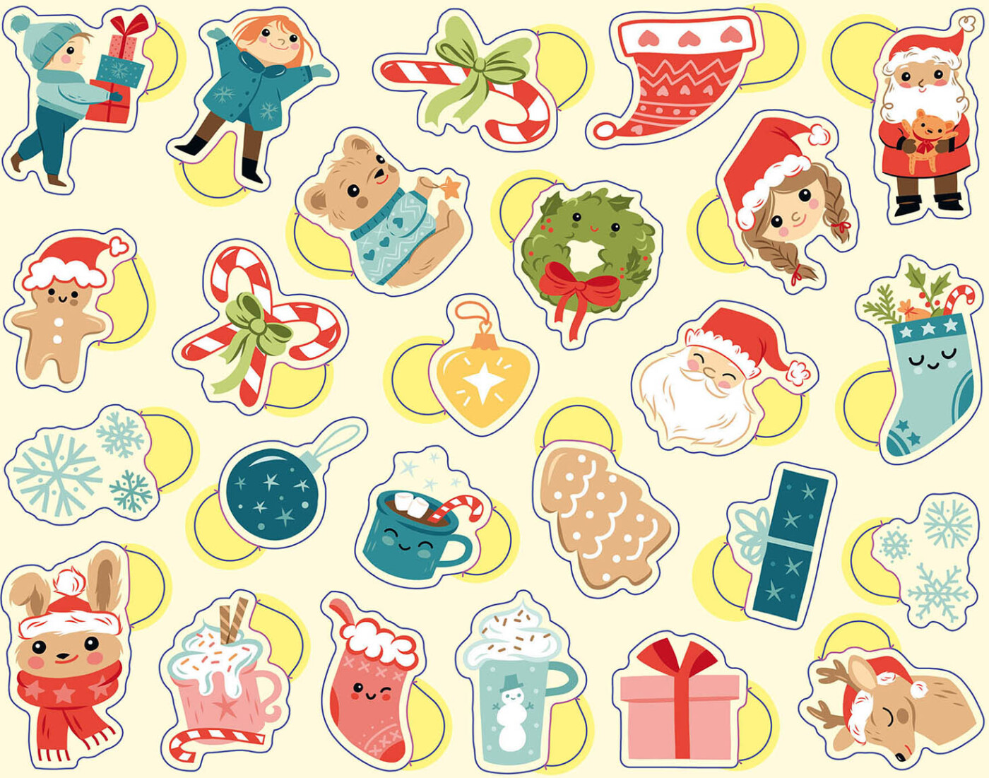 Auzou - Klistermærker 300 Stk - Jul I æsken