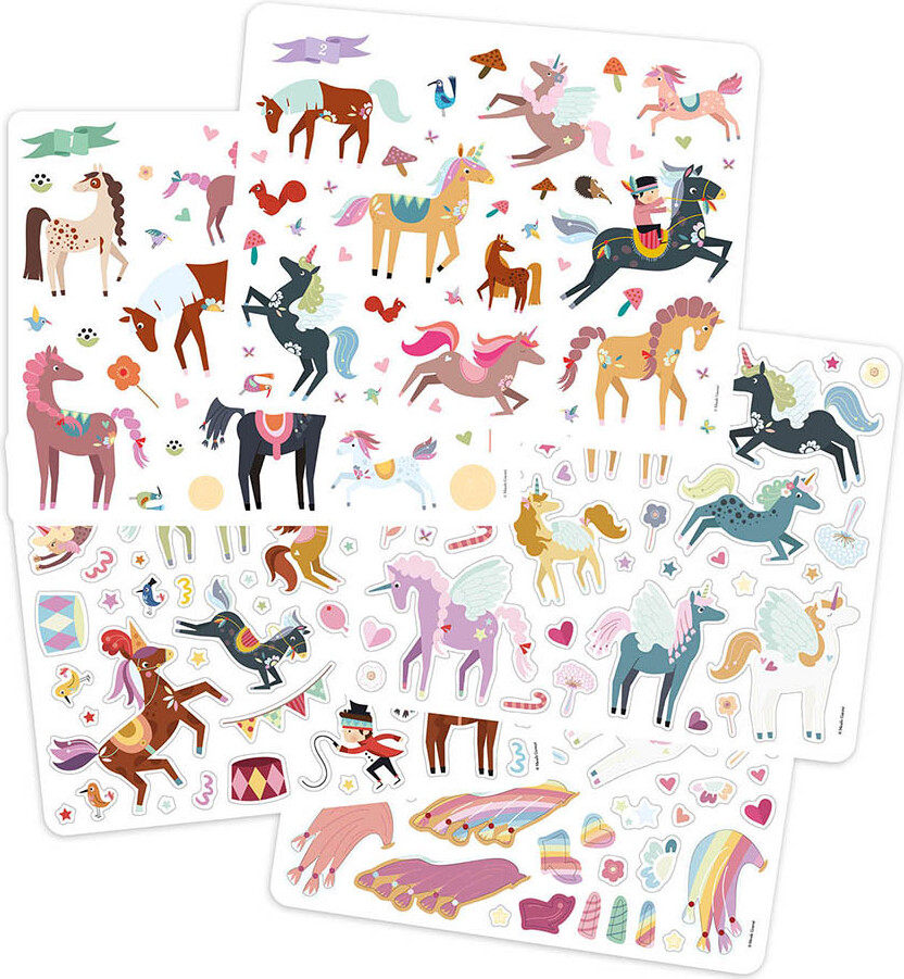 Auzou - Klistermærker - Heste Og Enhjørninger 200 Stk