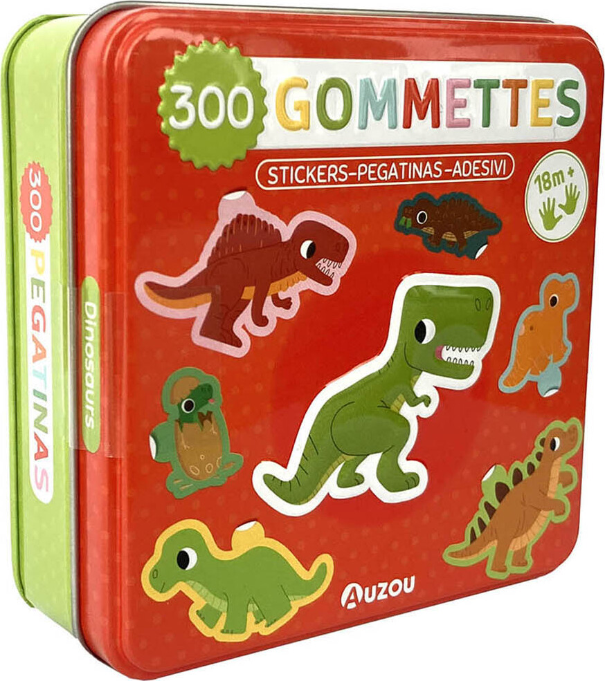 Auzou - Klistermærker I Metalæske - Dinosaurer