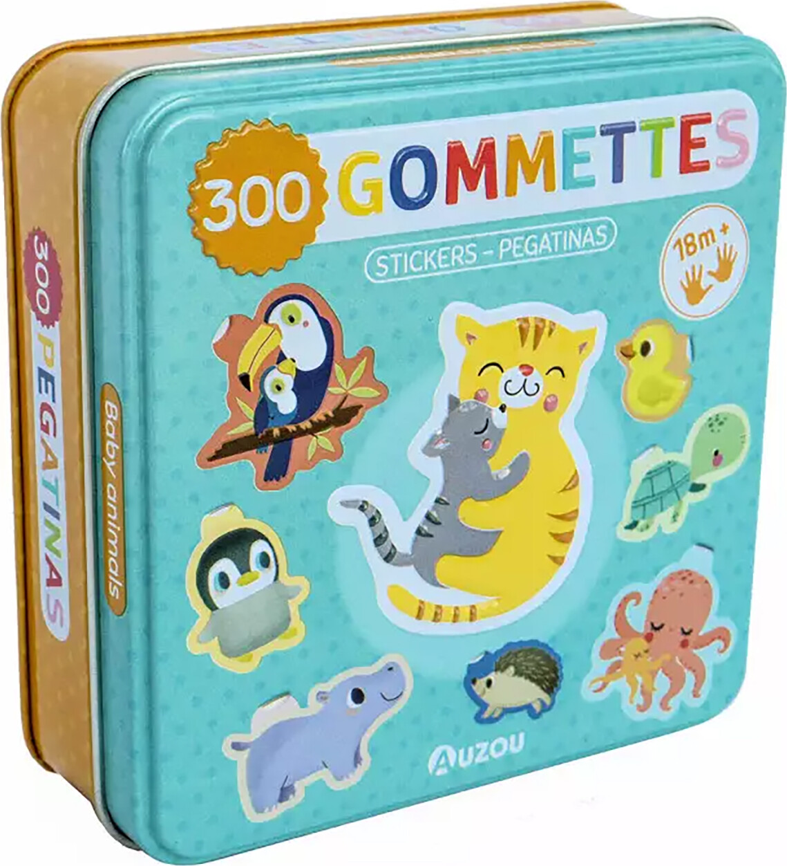 Auzou - Klistermærker I Metalæske - Dyreunger