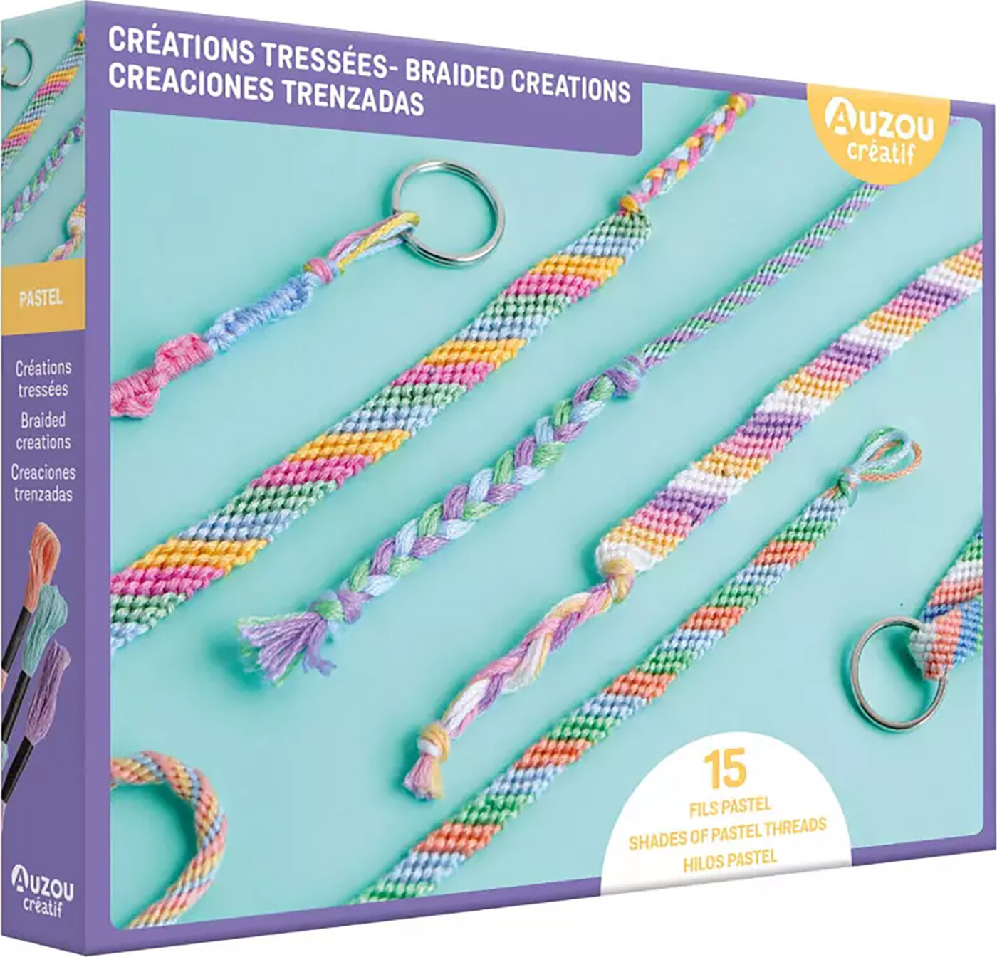 Auzou - Kreasæt - Flet Selv 3 Nøgleringe