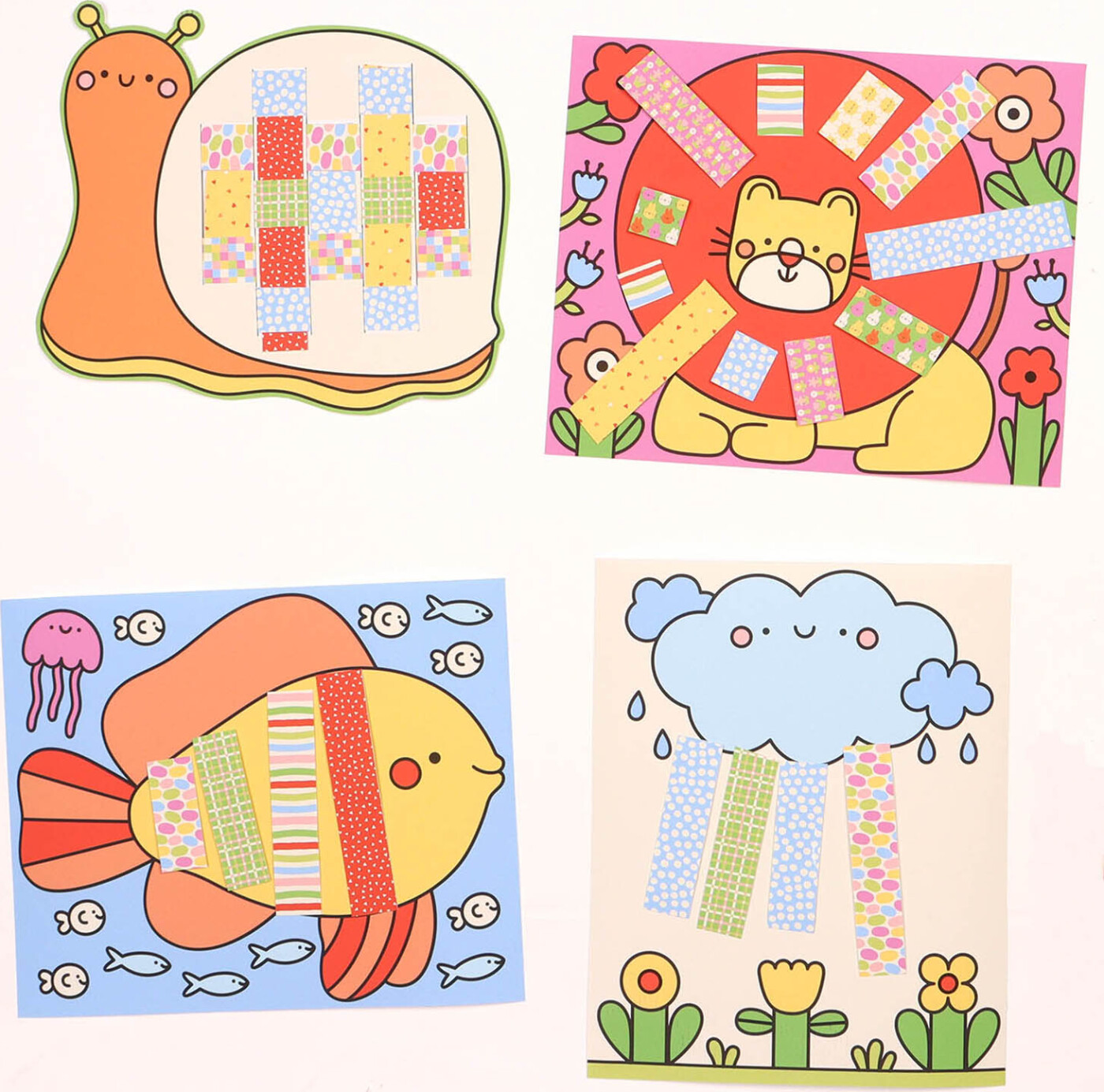 Auzou - Kreasæt - Klip Og Lim - Dyr Af Papir