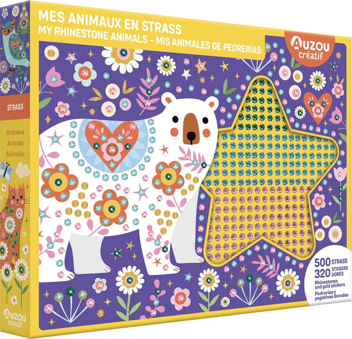 Auzou - Kreasæt - Kunst Med Rhinsten - Dyr
