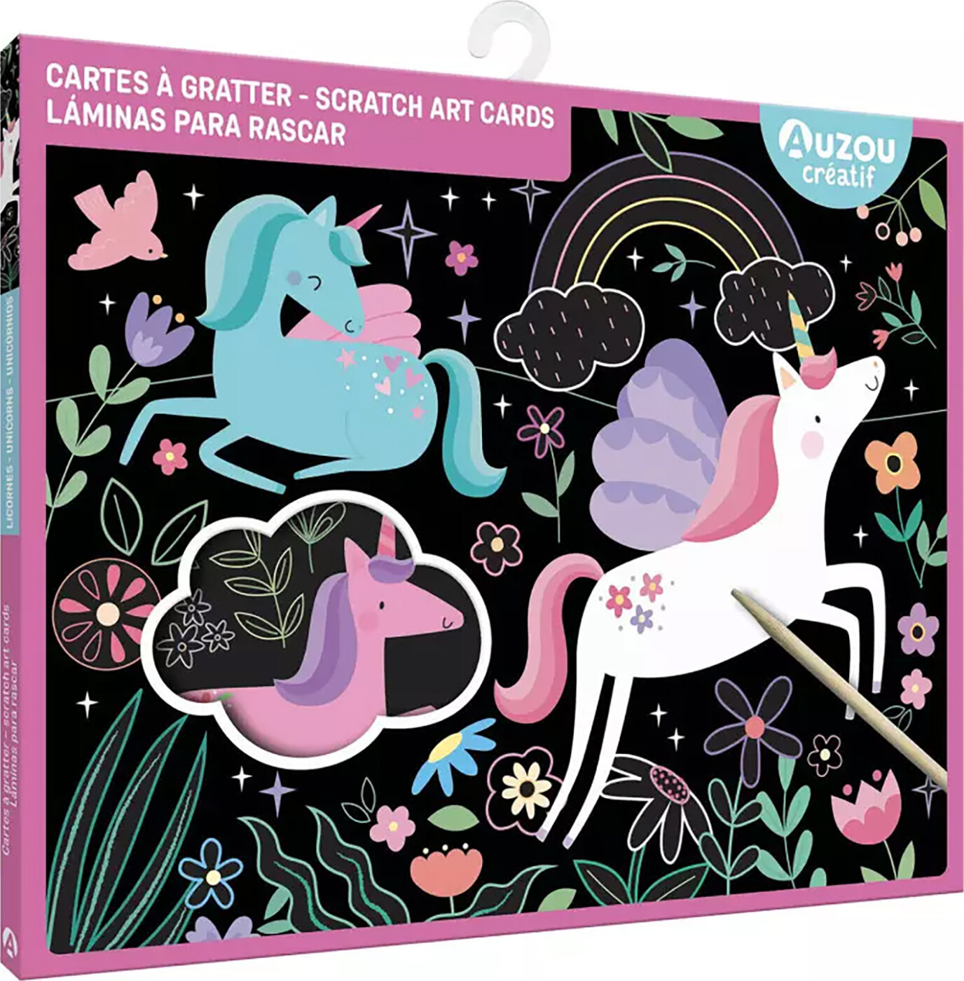 Scracht Art - Ridsekort Med Enhjørning Motiv - Auzou