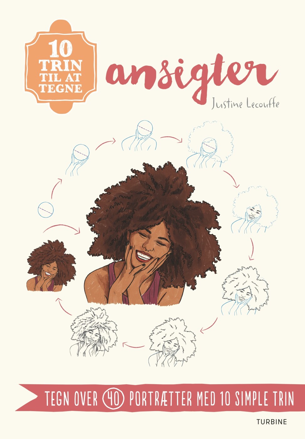10 Trin Til At Tegne Ansigter - Justine Lecouffe - Bog