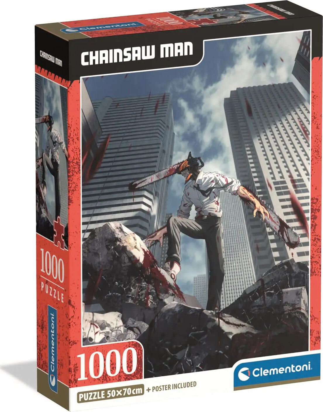 Clementoni - Chainsaw Man - Puslespil Med Plakat - 1000 Brikker