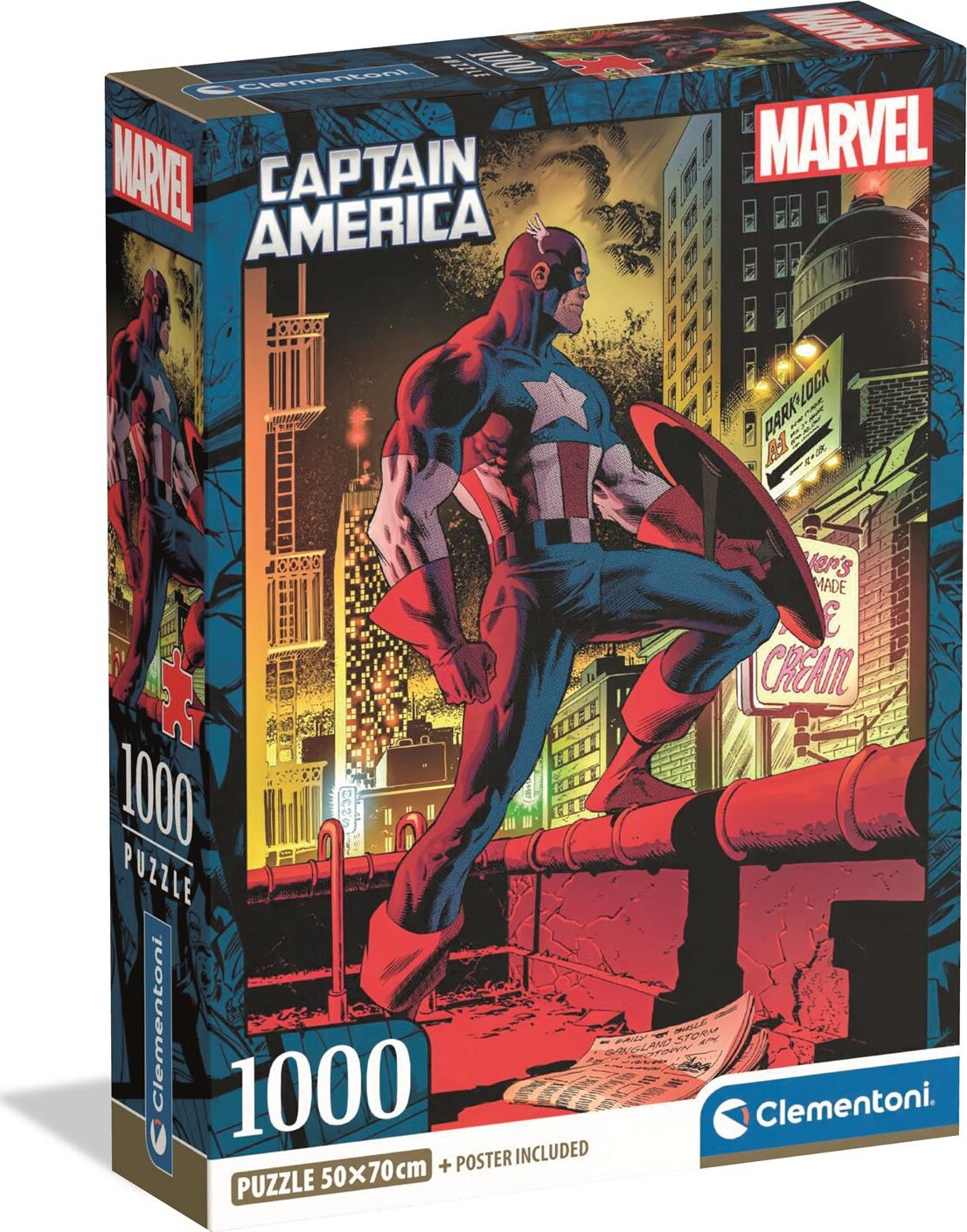 Marvel Puslespil - Captain America - 1000 Brikker - Clementoni
