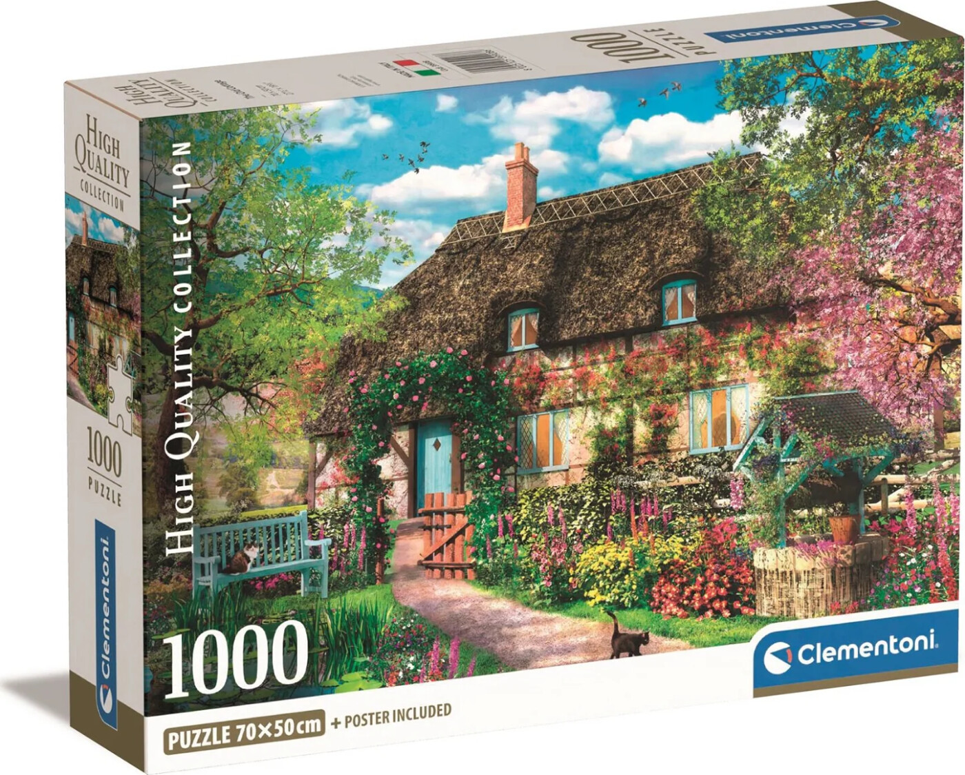 Clementoni Puslespil - The Old Cottage - High Quality - 1000 Brikker