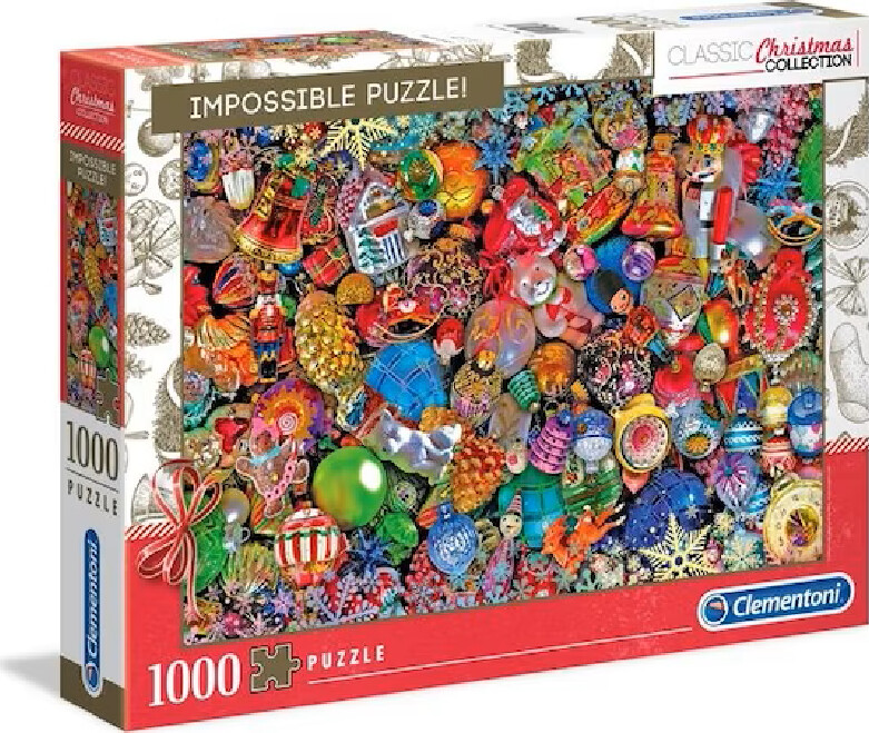 Clementoni Puslespil - Jolly Christmas - Impossible - 1000 Brikker