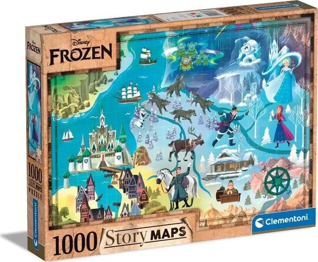 Frost Puslespil - Disney - Story Maps - Clementoni - 1000 Brikker