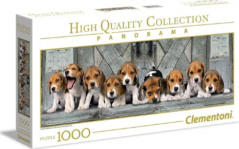 Clementoni Puslespil - Beagles - High Quality Panorama - 1000 Brikker