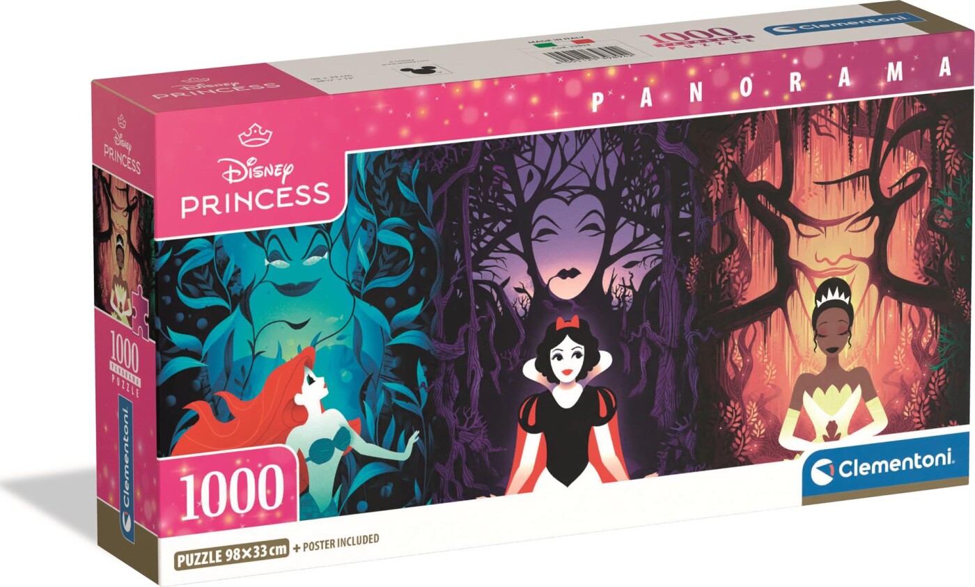 Disney Princess Puslespil - High Quality Panorama - 1000 Brikker - Clementoni