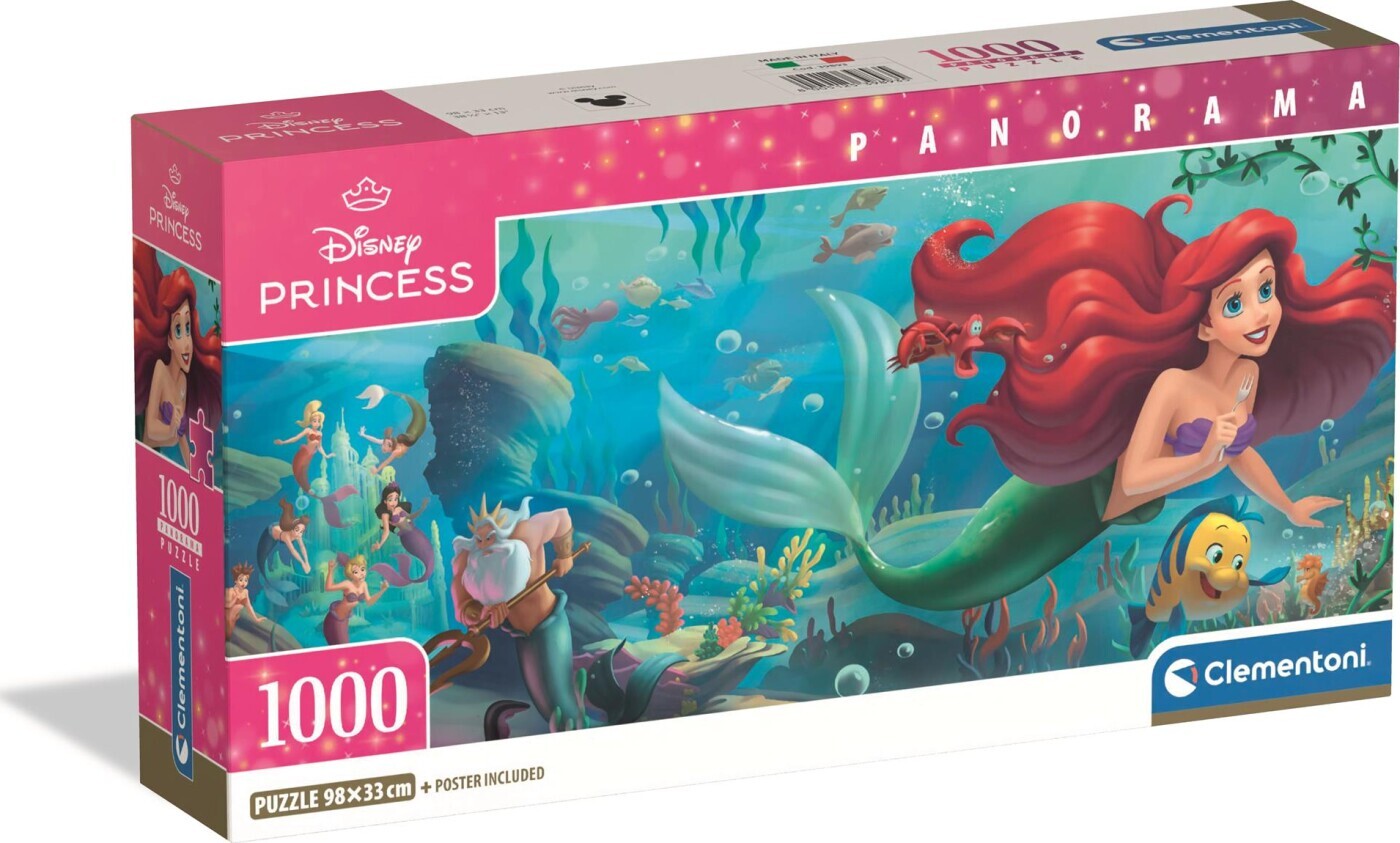 Clementoni HQC Panorama Jigsaw Puzzle: The Little Mermaid 1000 pieces 2D Puslespil