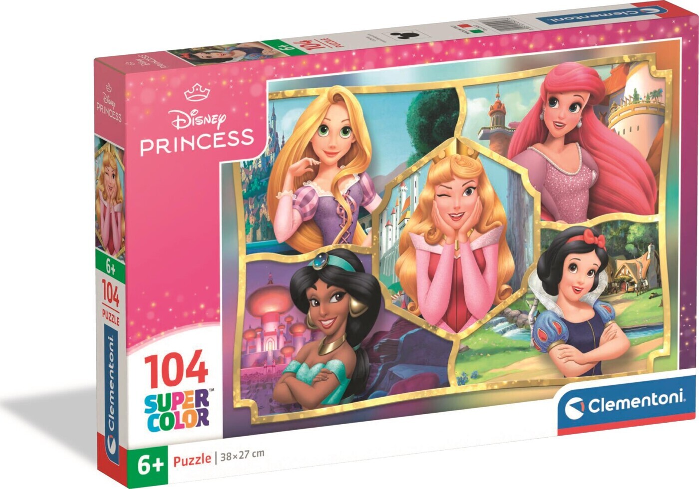 Disney Princess Puslespil - Super Color - 104 Brikker - Clementoni
