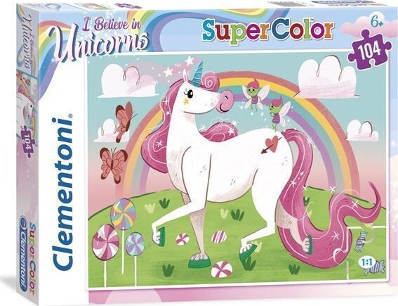 Enhjørning Puslespil - Unicorns - Color - Clementoni - 104 Brikker