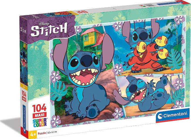 Se Disney Puslespil - Stitch - Maxi - 104 Brikker - Clementoni hos Gucca.dk