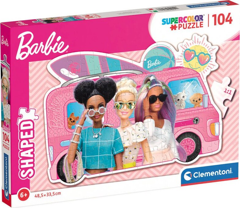 Barbie Puslespil - Bil - Super Color - 104 Brikker - Clementoni