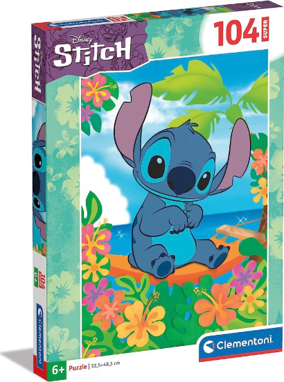 Disney Puslespil - Stitch - Super Color - 104 Brikker - Clementoni