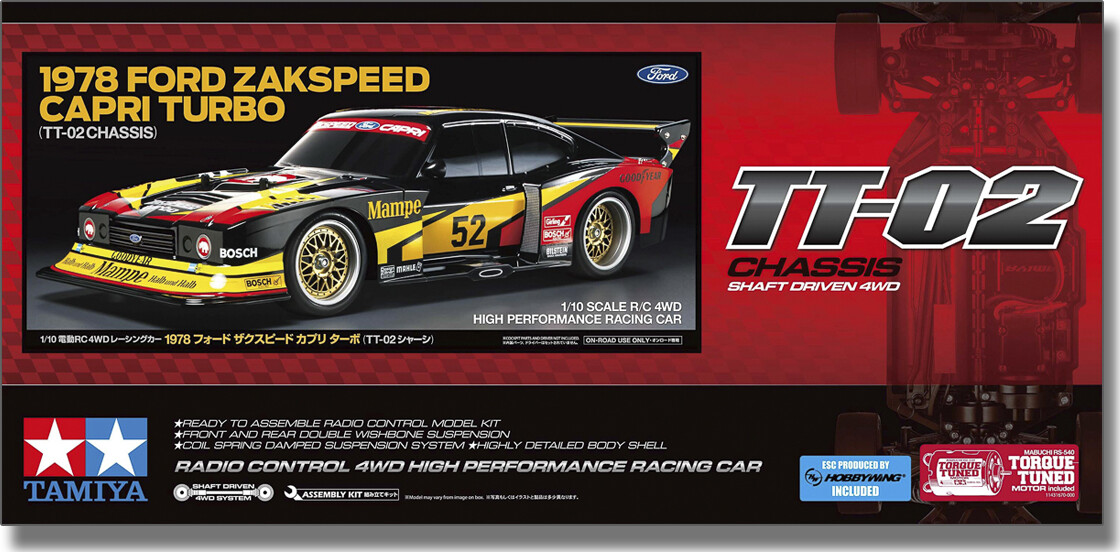 Tamiya 47526 - Rc 1978 Ford Zakspeed Capri Turbo Tt-02 - 1:10