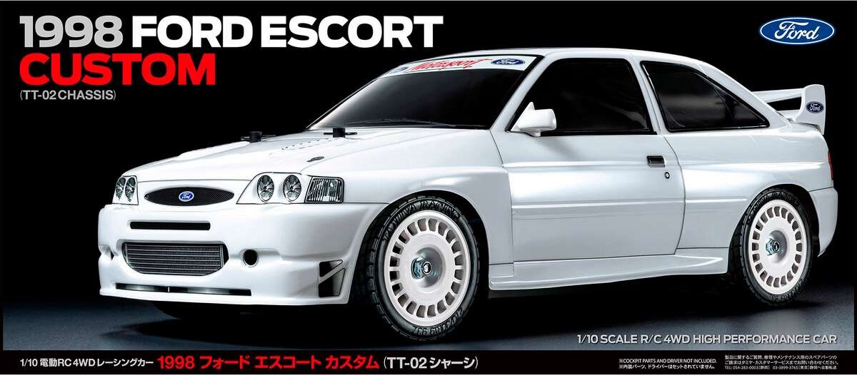 Tamiya 58691 - Rc 1998 Ford Escort Custom Tt-02 Bil - 1:10