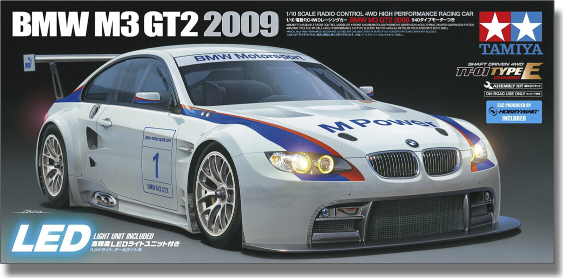 Tamiya 58449 - Rc Bmw M3 Gt2 2009 Bil - Tt-01 Type-e - 1:10