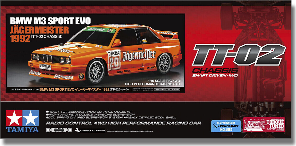 Tamiya 58760 - Rc Bmw M3 Sport Evo Jägermeister - Tt-02 - 1:10