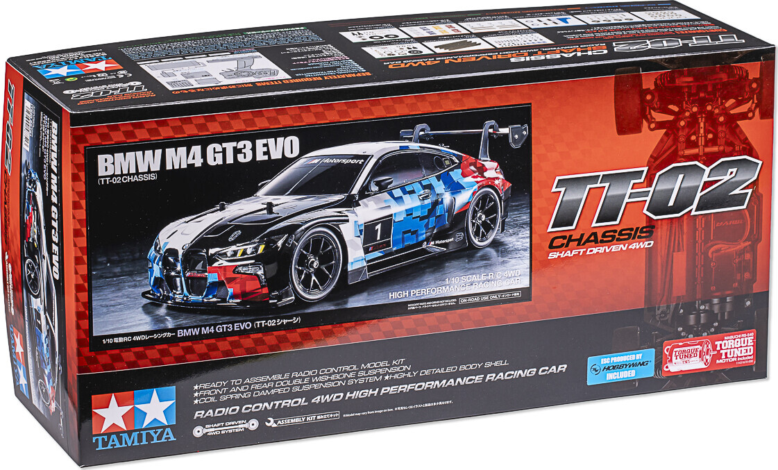 Tamiya 58751 - Rc Bmw M4 Gt3 Evo Byggesæt - Tt-02 - 1:10