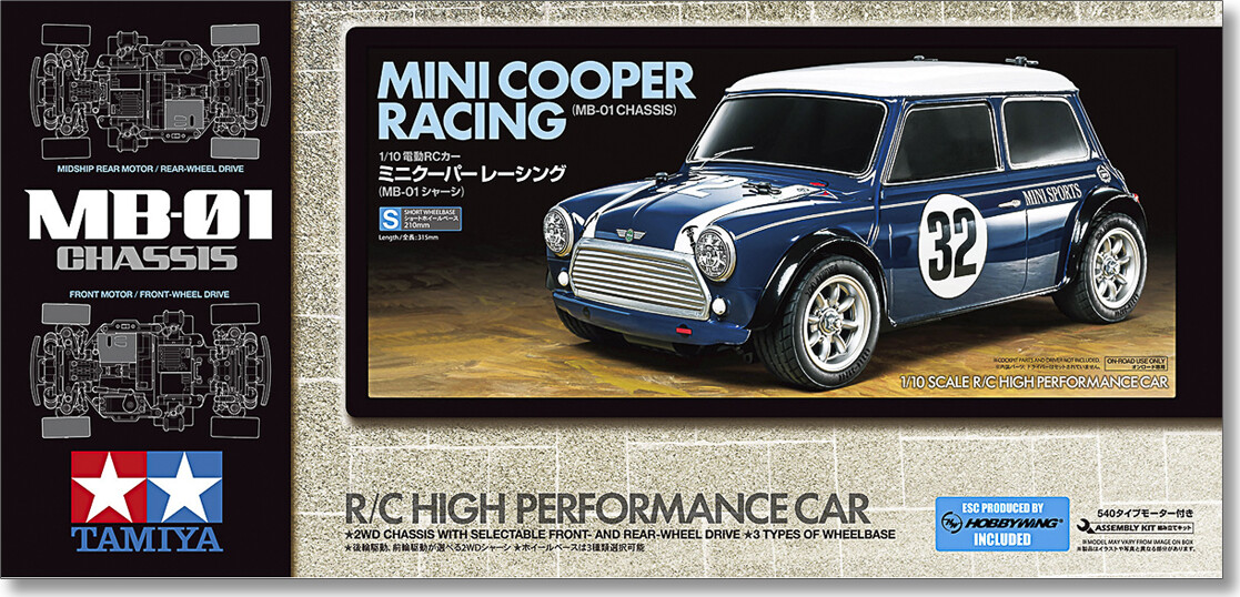 Tamiya - R/c Mini Cooper Racing Mb-01 Bil Byggesæt - 1/10 - 58747