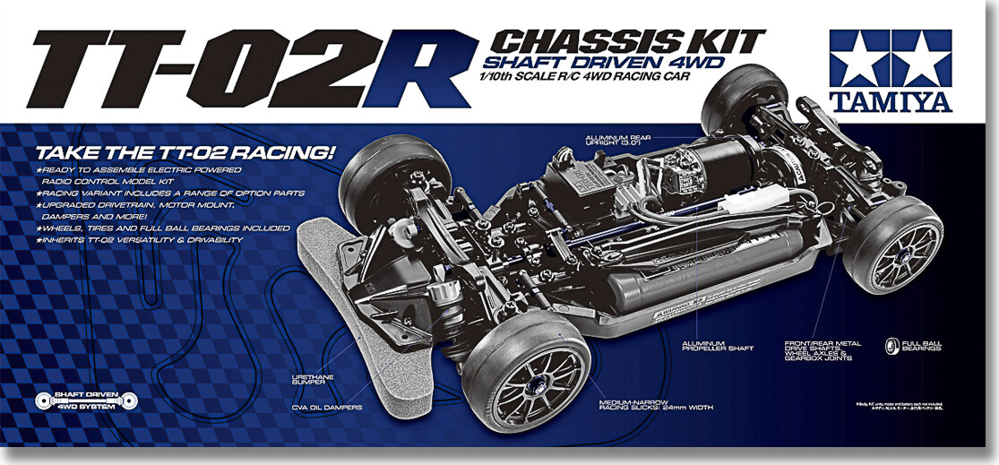 Tamiya - Tt-02r Chassis Kit Rc Byggesæt - 1:10 - 47326