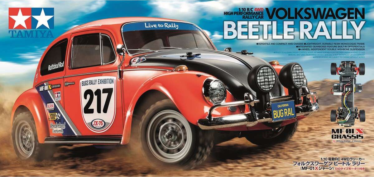 Tamiya MF-01X RC Volkswagen Beetle Rally (Rally Edition) Fjernstyret Bil - 1:10