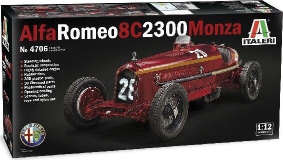 Italeri - Alfa Romeo 8c 2300 Monza Sportsvogn Byggesæt - 1:12 - 4706