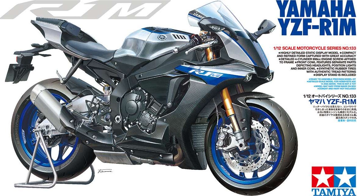 Tamiya - Yamaha Yzf-r1m Motorcykel Byggesæt - 1:12 - 14133