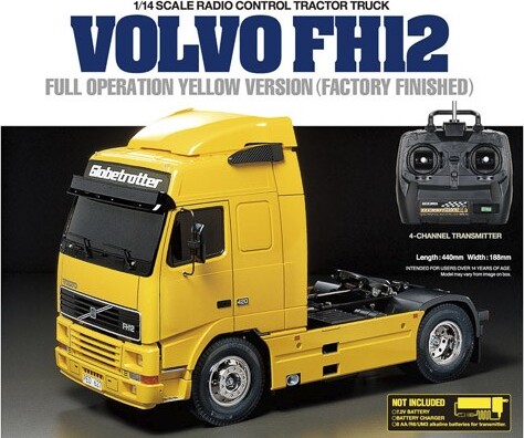 Tamiya - Rc Volvo Fh12 Yellow Full Option Fjernstyret Lastbil - 1:14 - 23647