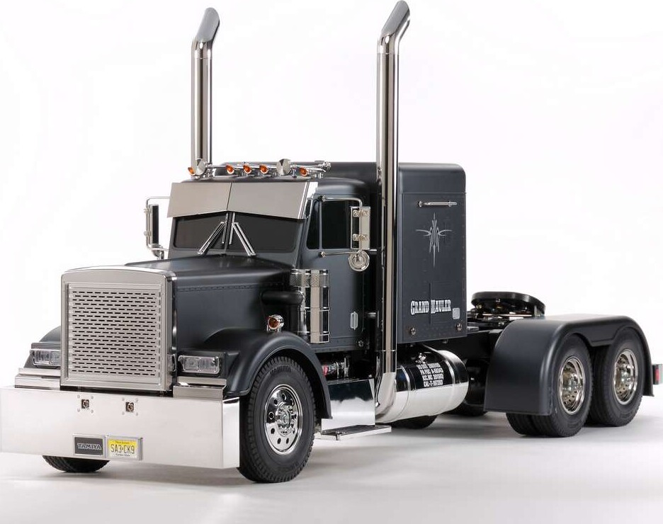 Tamiya - Rc Grand Hauler Fjernstyret Lastbil Byggesæt - Mat Sort - 1:14 - 56356