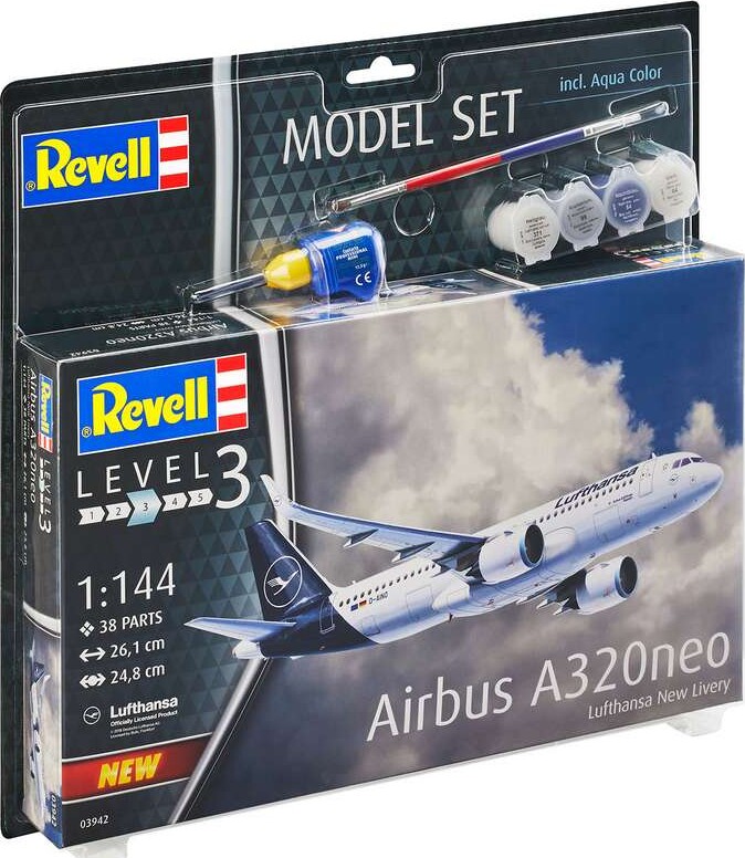 Revell Airbus A320neo, Luftfartøj, Monteringssæt, 1:144, Airbus A320neo, Ethvert køn, 38 stk