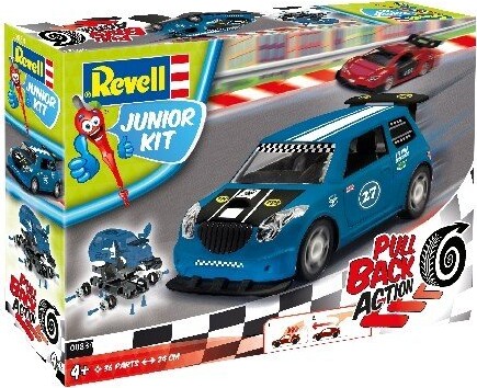 Revell Junior Kit - Racerbil Med Pull Back Funktion - 1:20 - Blå - 36 Dele
